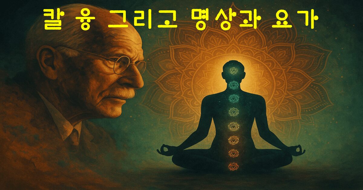 칼 융의 심리학으로 본 명상과 요가 – 자아실현과 무의식의 여정을 상징한 일러스트